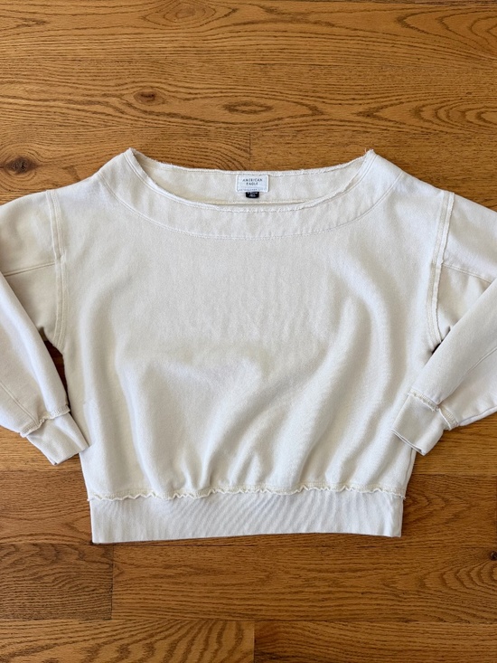 American Eagle Outfitters Sweaters - American Eagle Outfitters Cream Scoop Neck Pullover Sweater (Size XS)